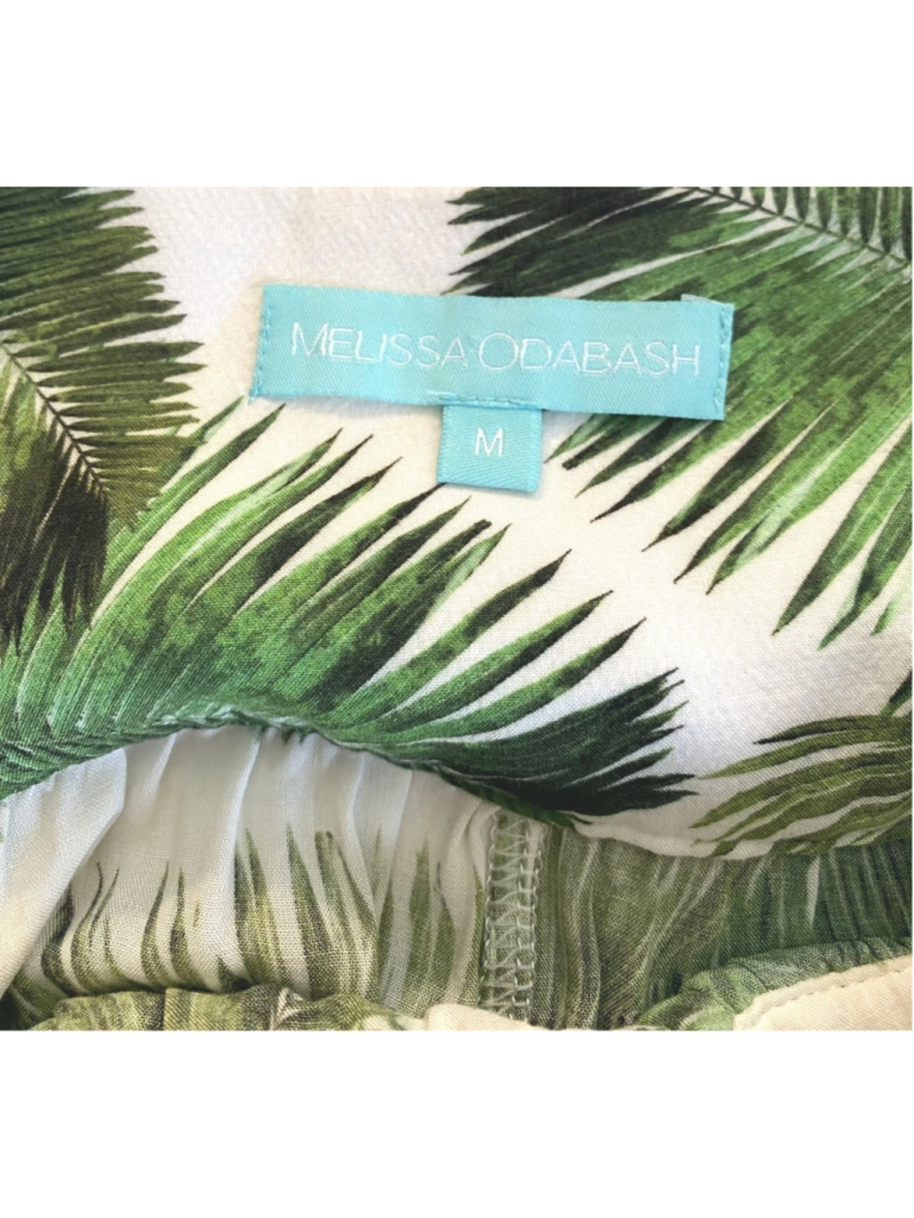 Melissa Odabash Palm Print Resort Maxi Skirt Sz M Boho Vacation Tie Waist - Picture 4 of 8